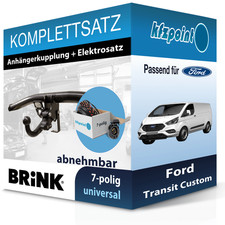 Für Ford Transit Custom 12- BRINK Anhängerkupplung abnehmbar + 7polig E-Satz neu