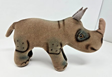 Vintage Steiff Nosy Rhino Rhinoceros Trevira Velvet Plush 7" Long NO TAGS