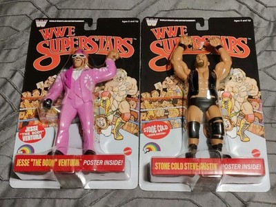 WWE Superstars LJN Jesse Ventura & Stone Cold Steve Austin Black Card New 26145