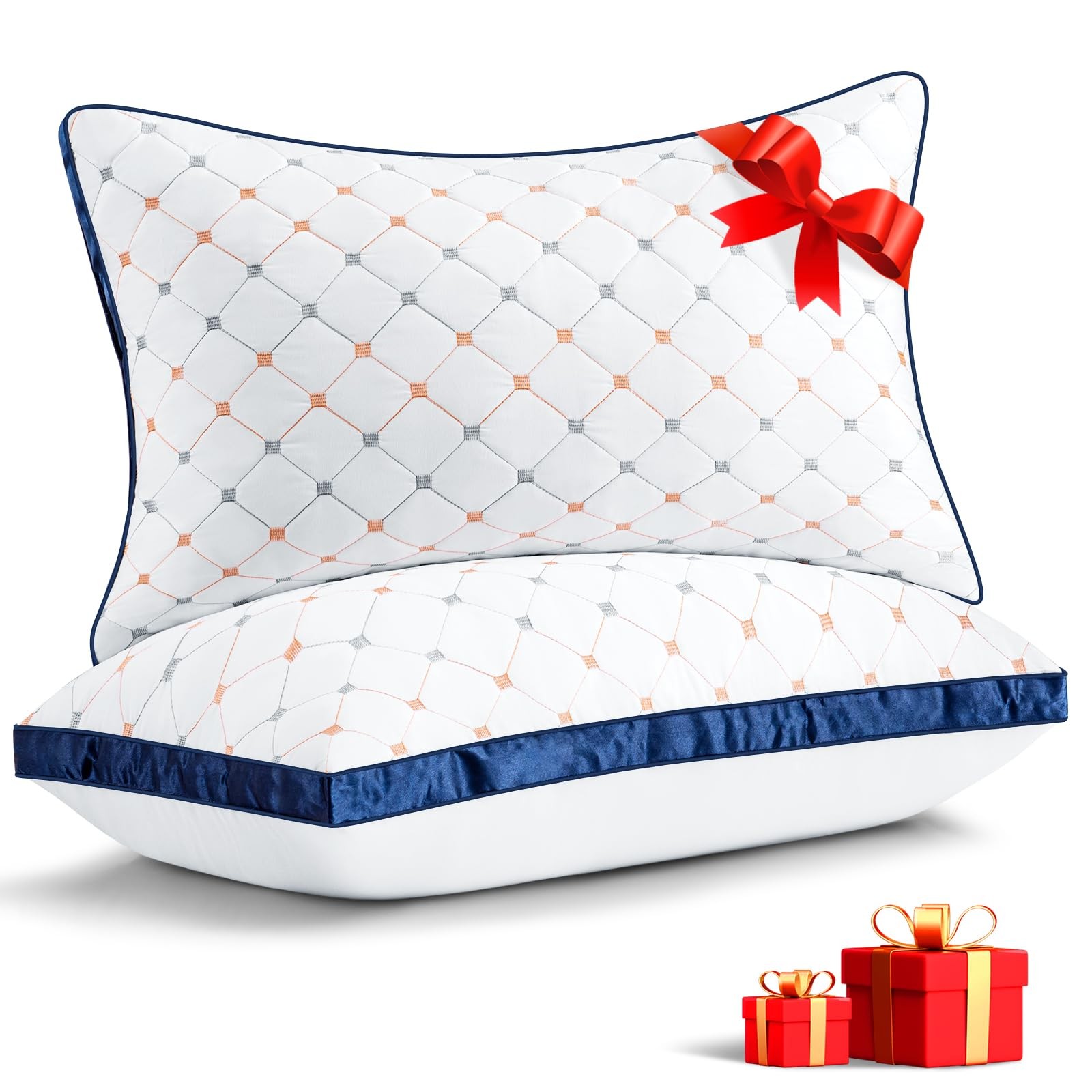 King Size Set Of 2, Luxury Hotel Quality King Pillows, Down 
