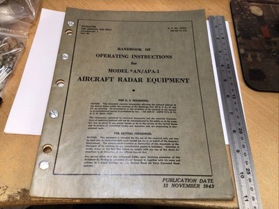 Operating Instructions *AN/APA-1 Aircraft Radar Equipment AN 08-10-226 AP2583A