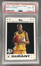 2007 Topps Rookie Card Kevin Durant #2 /14 PSA 8. rookie card picture
