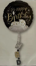 Anagram Happy Birthday Airwalker Decorative Foil Balloon 69" Tall Satin Luxe