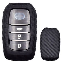 Carbon Fiber Soft Silicone Key Fob For Jdm Imported Toyota Fortuner Hilux Prado
