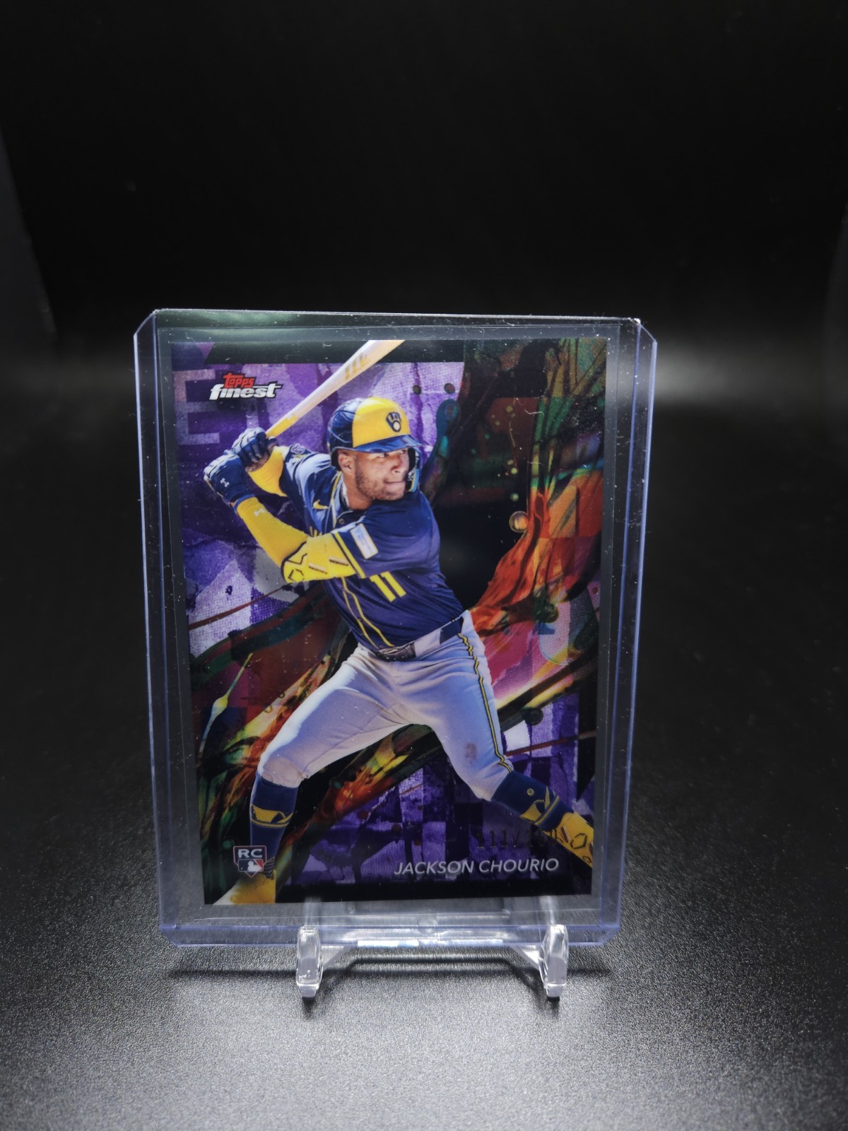 2024 Topps Finest - Common Jackson Chourio #11 Purple Refractor /250 (RC)