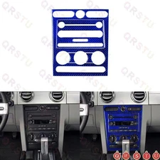 For Ford 05-09 Mustang Blue Carbon Fiber Center Control Panel Cover Trim Sticker