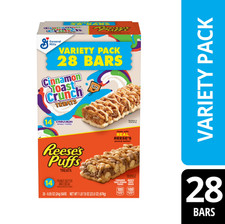 Reese's Puffs  Cinnamon Toast Crunch Cereal Treat Bars Variety Pack, 28 ct