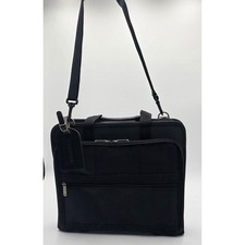 Vintage Compaq Black Nylon Laptop Messenger Bag Briefcase With Strap 14.5x13x4in