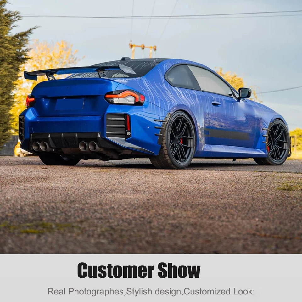 Parachoques trasero de carbono real para BMW M2 G87 2022-2024 ventilación lateral hoja C moldura canards Foto 4 de 4