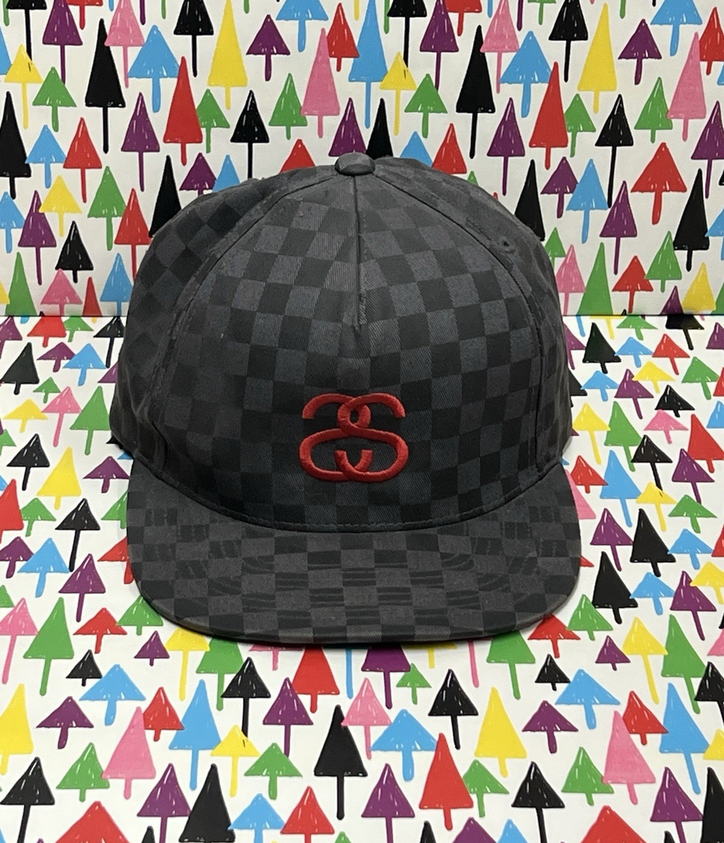 Stussy Capz Checkered Gray Black Snapback Hat Cap - Adjustable | eBay