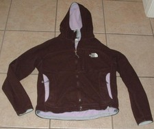 NORTH FACE Brown Sz Small Full Zip Thermal Lined Hooded WINDWALL Jacket Pockets