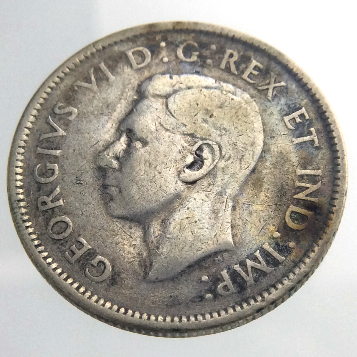 1947 Maple Leaf Canada 25 Cent Silver Quarter KM# 35 Circulated