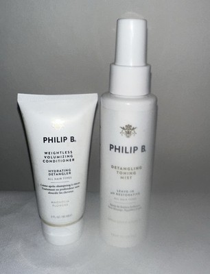 Philip B Detangling Toning Mist 4.23fl oz & Weightless Volume Conditioner 2 Fl