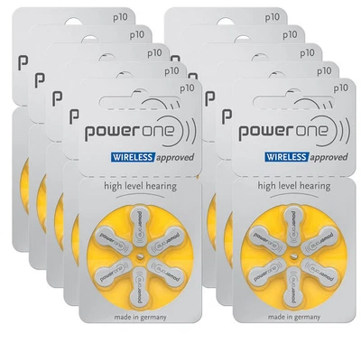 POWERONE Power One P10 gelb Hörgerätebatterien Varta (60er Pack - 10x6erBlister)