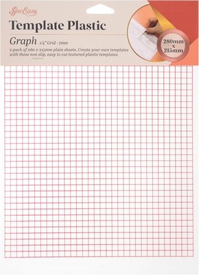 Nähen Easy Gitterschablone Kunststoff - 2 Blatt, 280 x 215 mm rutschfest, leicht zu schneiden