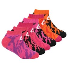 ASICS Streaked 6Pack Low Cut Socks Youth Girls Size S Athletic ZK2899-6400