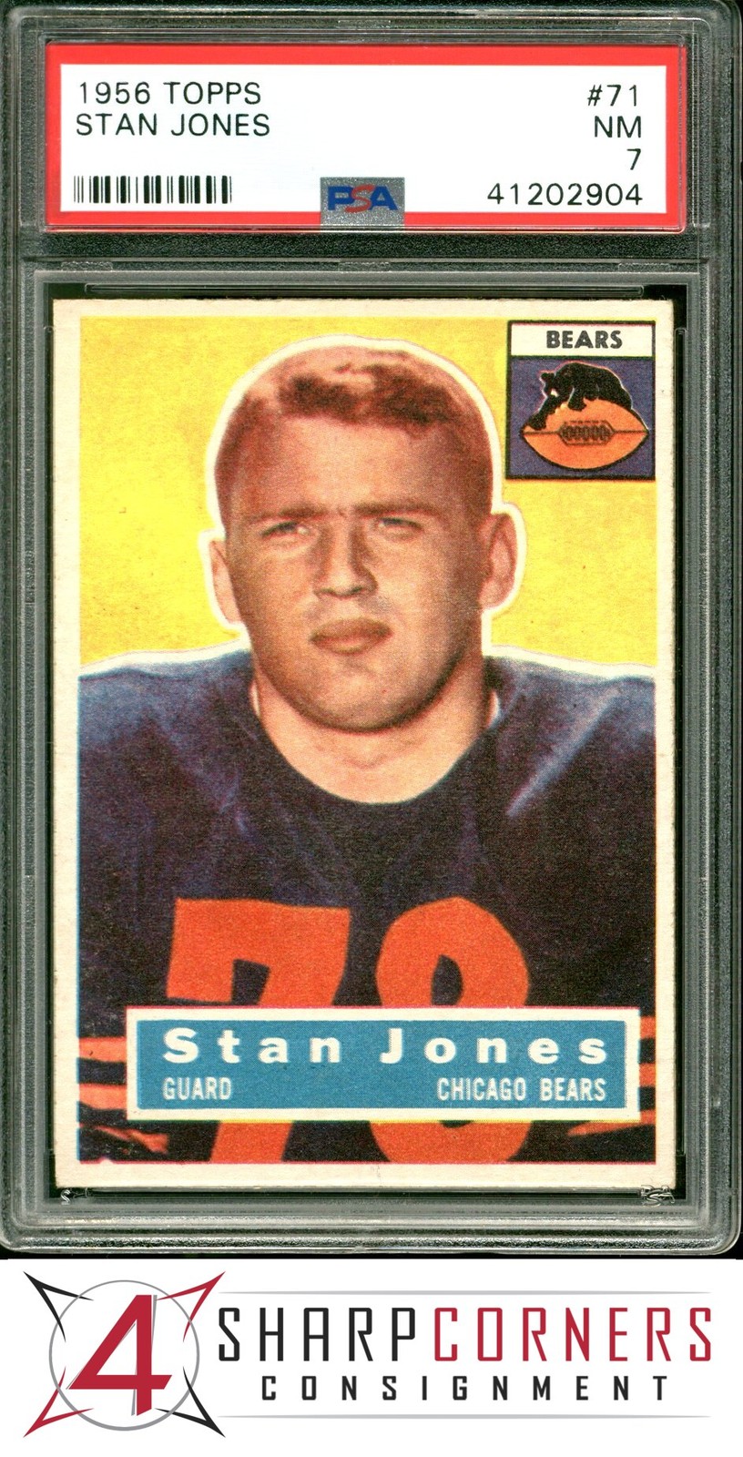 1956 TOPPS #71 STAN JONES RC BEARS HOF PSA 7