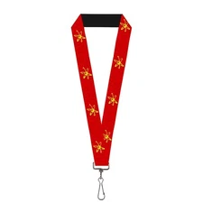 Buckle Down Lanyard-1.0"-Jimmy Neutron Atoms & Molecules Red/Yellow One Size Mul