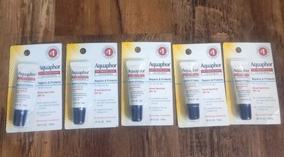 Aquaphor Lip Protectant Plus + Sunscreen SPF 30 0.35 oz (5 Pack) Exp 8/26 New