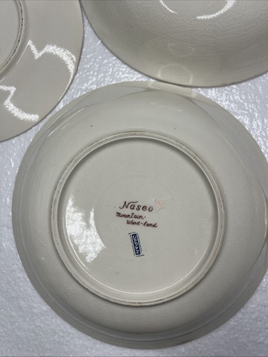 Nasco Mountain Woodland three 7in Dinner Plates & two 7in Bowl - Picture 10 of 12