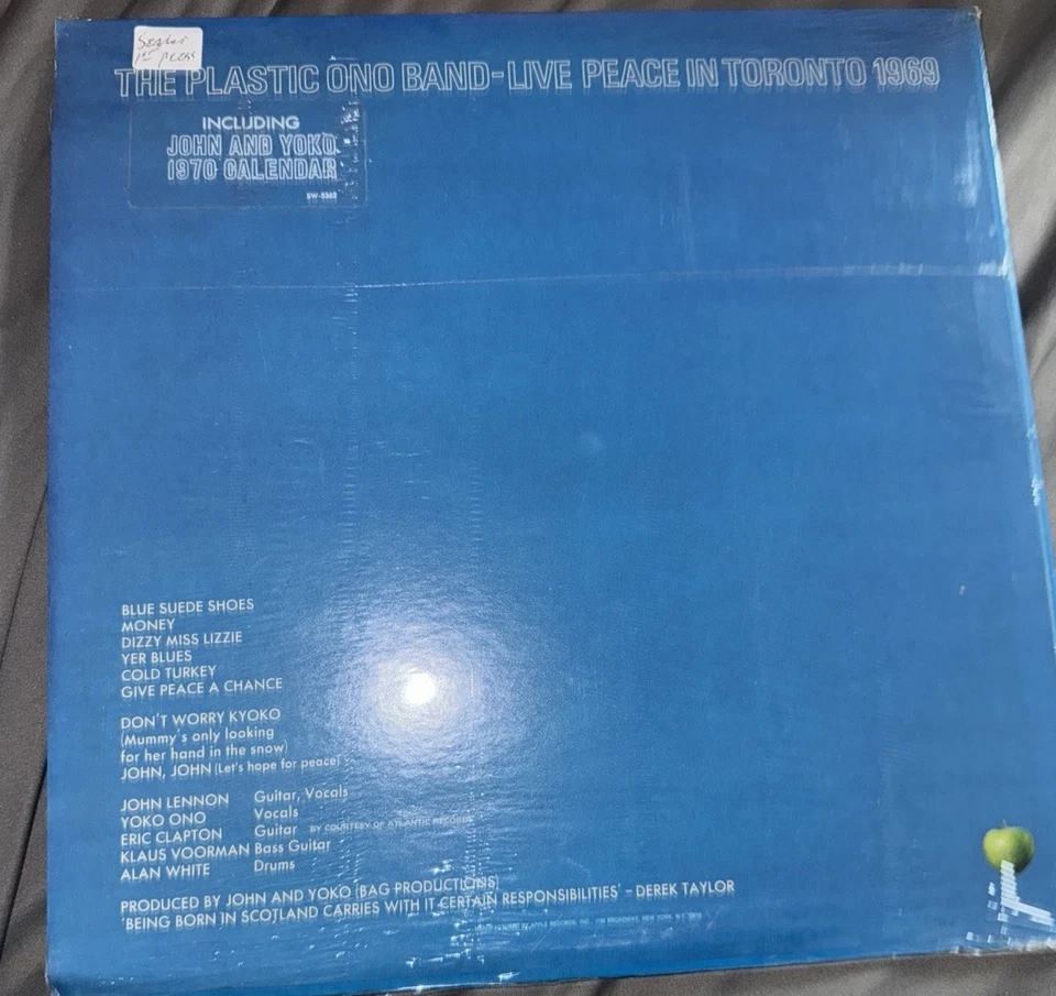 hype Lennon Plastic Ono Band Live Peace In Toronto 1970 SEALED LP wire calendar - Image 2 of 4
