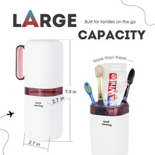 2pcs-grayish Blue purple, Toothbrush Travel Case,Toothbrush Holder and Rinse Cup