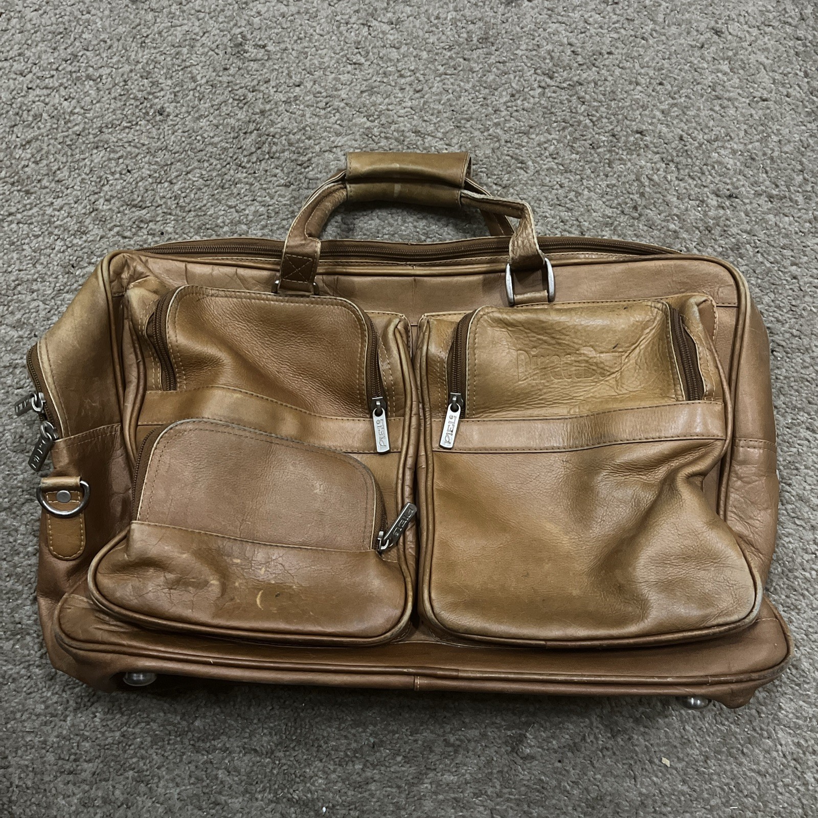Piel Leather Duffel Bag Brown 