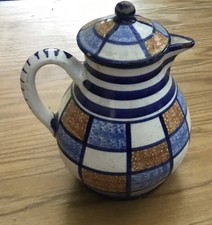 Bunzlauer Keramik Kanne Kaffee Deckel Original Handarbeit 1900/20er Alt Antik