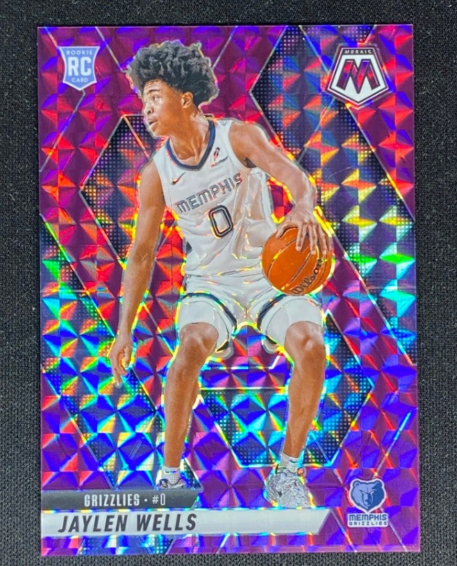 Jaylen Wells 2024-25 Panini Mosaic Purple Mosaic Prizm 54/99 RC #240