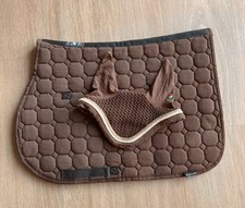 Equiline Set, Schabracke Größe PVS & Fliegenhaube in Pony, Dunkelbraun