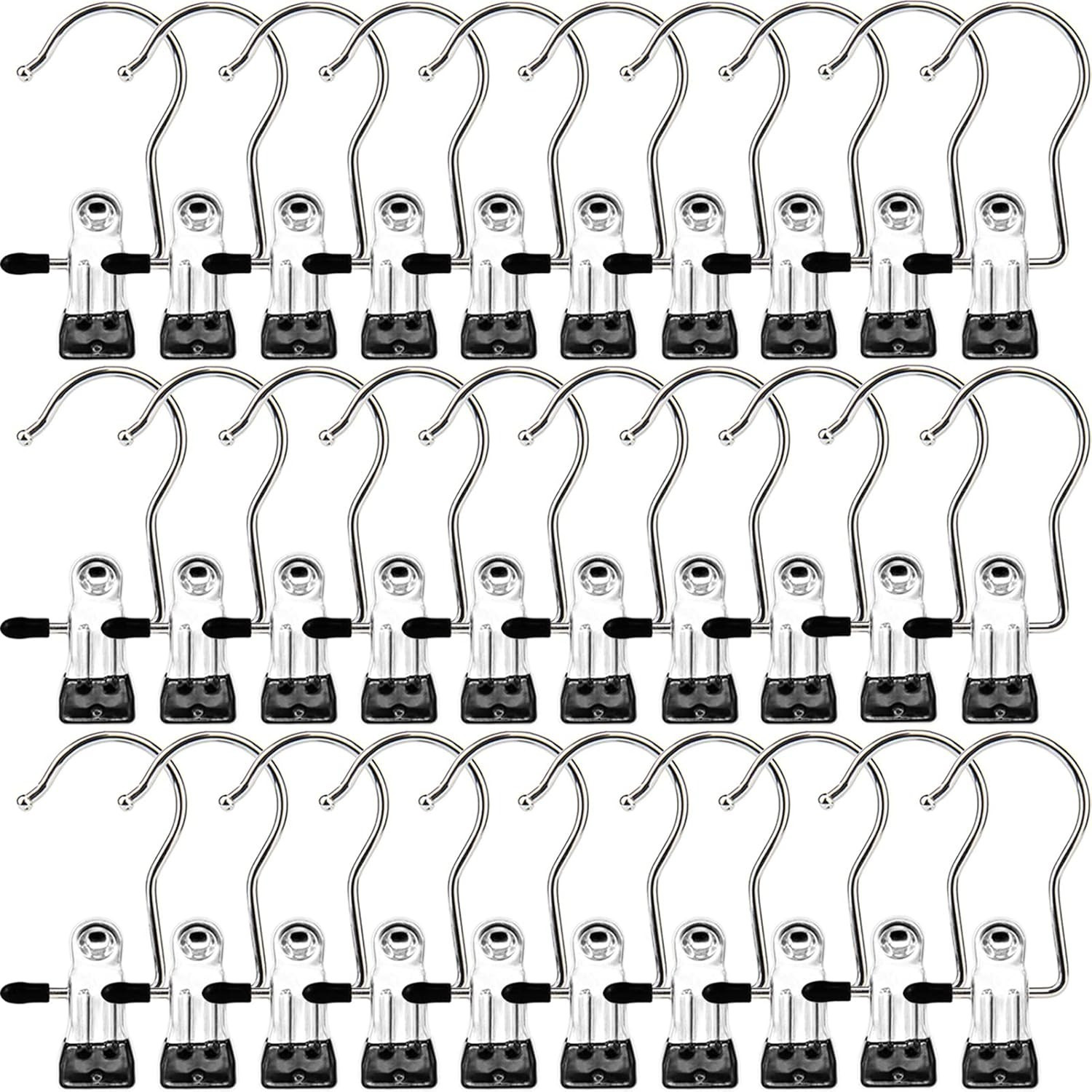 30 Pack Boot Hangers Laundry Hanging Clips Hooks Clothes Pins for Boots Pants