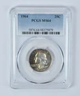 1964 Washington Quarter MS64 PCGS Beautifully Toned a7275