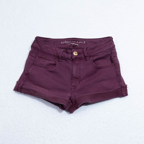 American Eagle Short Womens 4 (27 waist) Hi Rise Shortie Burgundy