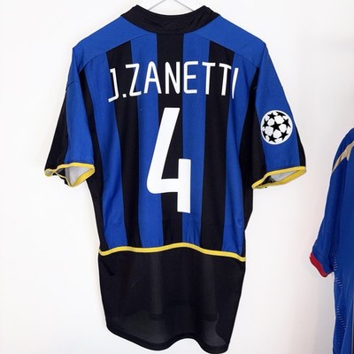 Inter Mailand 2002/2003 Vintage Nike Heimtrikot Zanetti #4 UCL Herren Medium