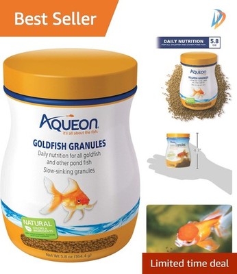 Aqueon Goldfish Fish Food - Slow Sinking Granules, 5.8 Oz, All Life Stages