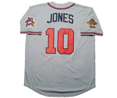 Chipper Jones Gray MLB Jerseys