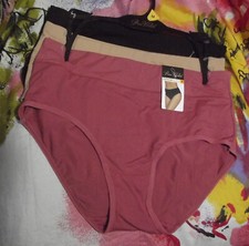 3 NEW PRIMA VALENTINA 871406 RS/BG/BK MF LAY FLAT COMFORT WAIST BRIEF PANTIES M