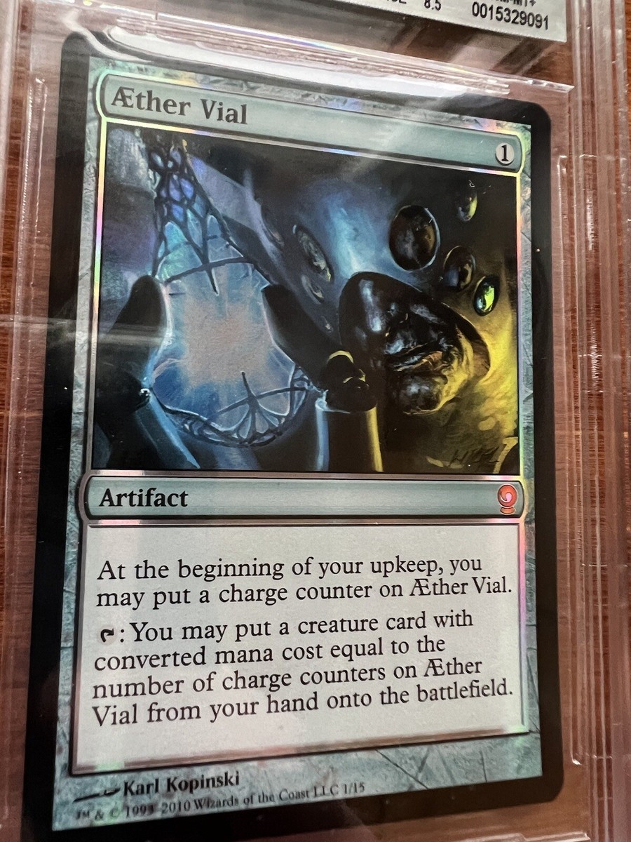 MTG FTV From The Vault Relics AETHER VIAL Foil NM/MT+ Graded 8.5