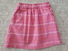 Vineyard Vines Small S 7-8 Girl Pink Whale Logo A-Line Striped Skirt