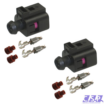 2x Stecker 1J0973722 Reparatursatz 2-pol Buchse 1,0²-2,5² passend VW 1J0 973 722