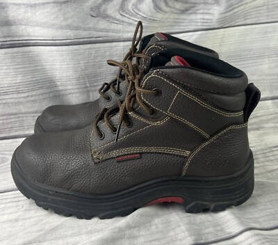 Skechers Burgin Tarlac Steel Toe Work Boot Mens 12 Brown 77143MC Puncture Resist