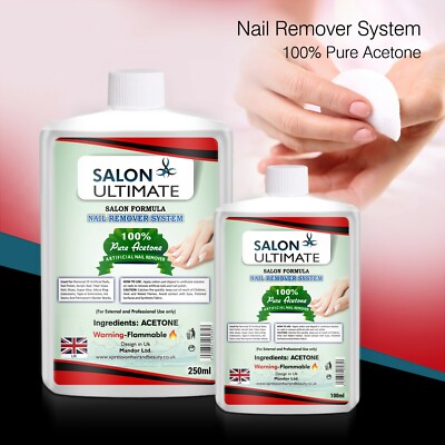 99,9 % reines Aceton lösen Nagelkleber & Acryl Nagelspitzen UV Gel Entferner 100/250