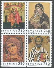Sweden 1992 Booklet pane Christmas. Icons Engravers Naszarkowski and Slania MNH