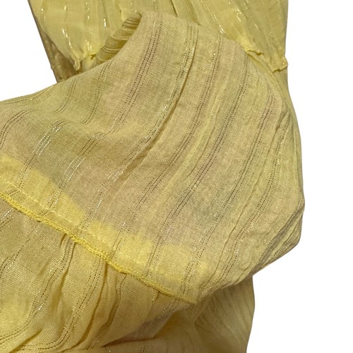 Falda ELCC Mujer Pequeña Oro Amarillo Brillo Tubería Cordón Cintura MIDI Primavera - Imagen 7 de 10