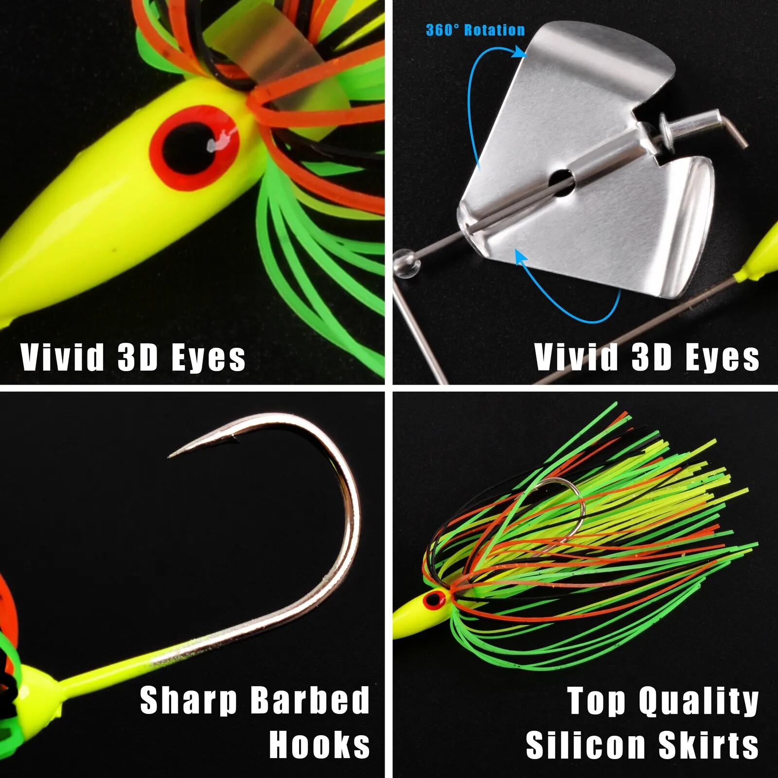 1 Set Buzzbait Fishing Lure Kit Spinnerbaits Buzz Bait Bass Fishing Baits Lures - Image 8