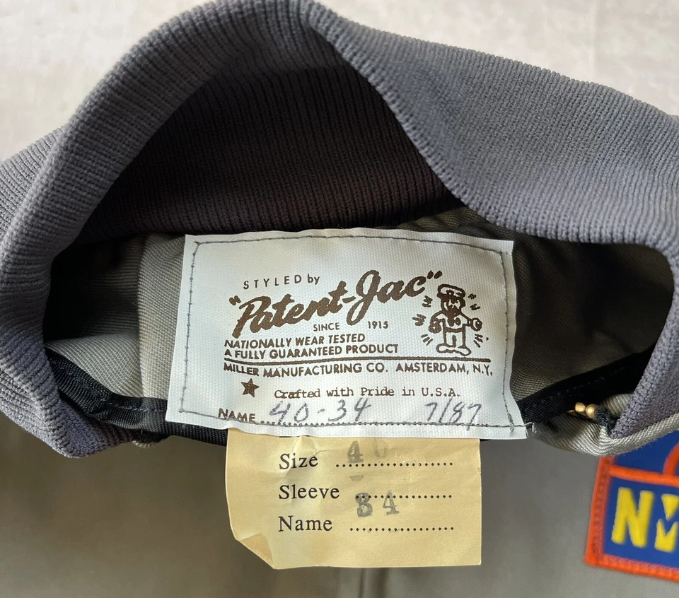 Chaqueta Bomber Vintage Años 50 Patente-Jac Ropa de Trabajo Nueva de Lote Antiguo Garra Cremallera Hecha en EE. UU. Foto 2 de 4