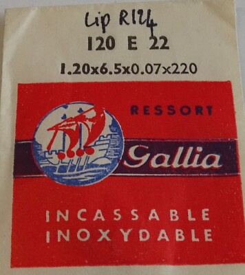Ressort De Barillet Montre GALLIA 120E22 LIP R124 - Pièce Horlogerie Neuve