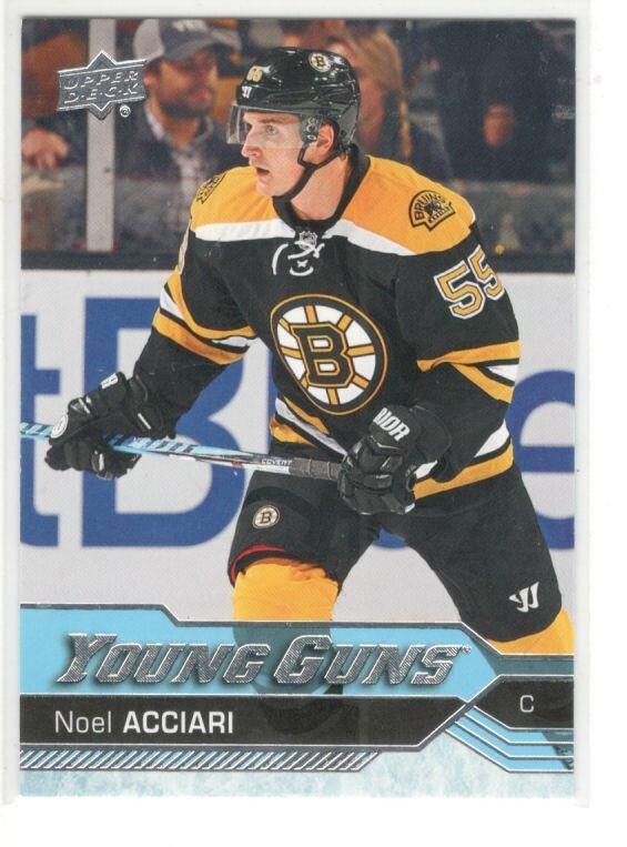 2016-17 UPPER DECK UD YOUNG GUNS RC: # 238 NOEL ACCIARI BOSTON BRUINS
