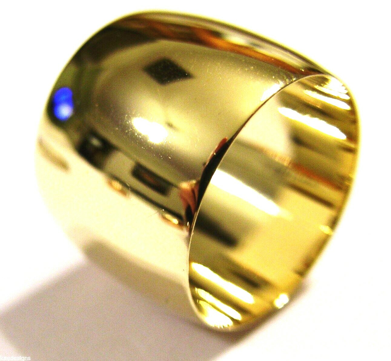 Genuine 9ct 9kt Yellow Gold Full Solid 16mm Wide Band Ring Size R EBay
