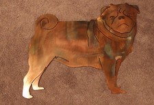 Pug Metal Wall Art Decor 14" wide x 12" tall